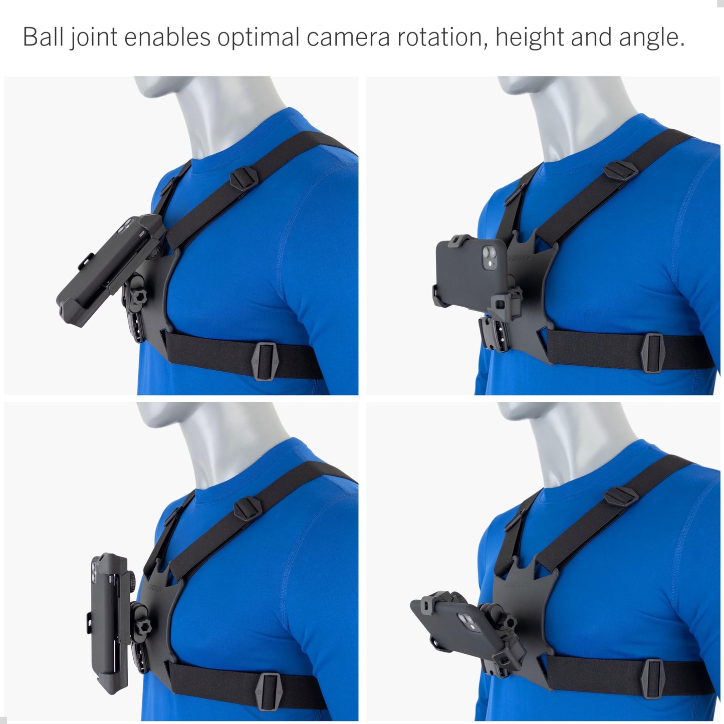 STUNTMAN High Stability Chest Mount for Smartphones - Compatible with iPhone, Samsung, Motorola, Google Pixel and Other Phones