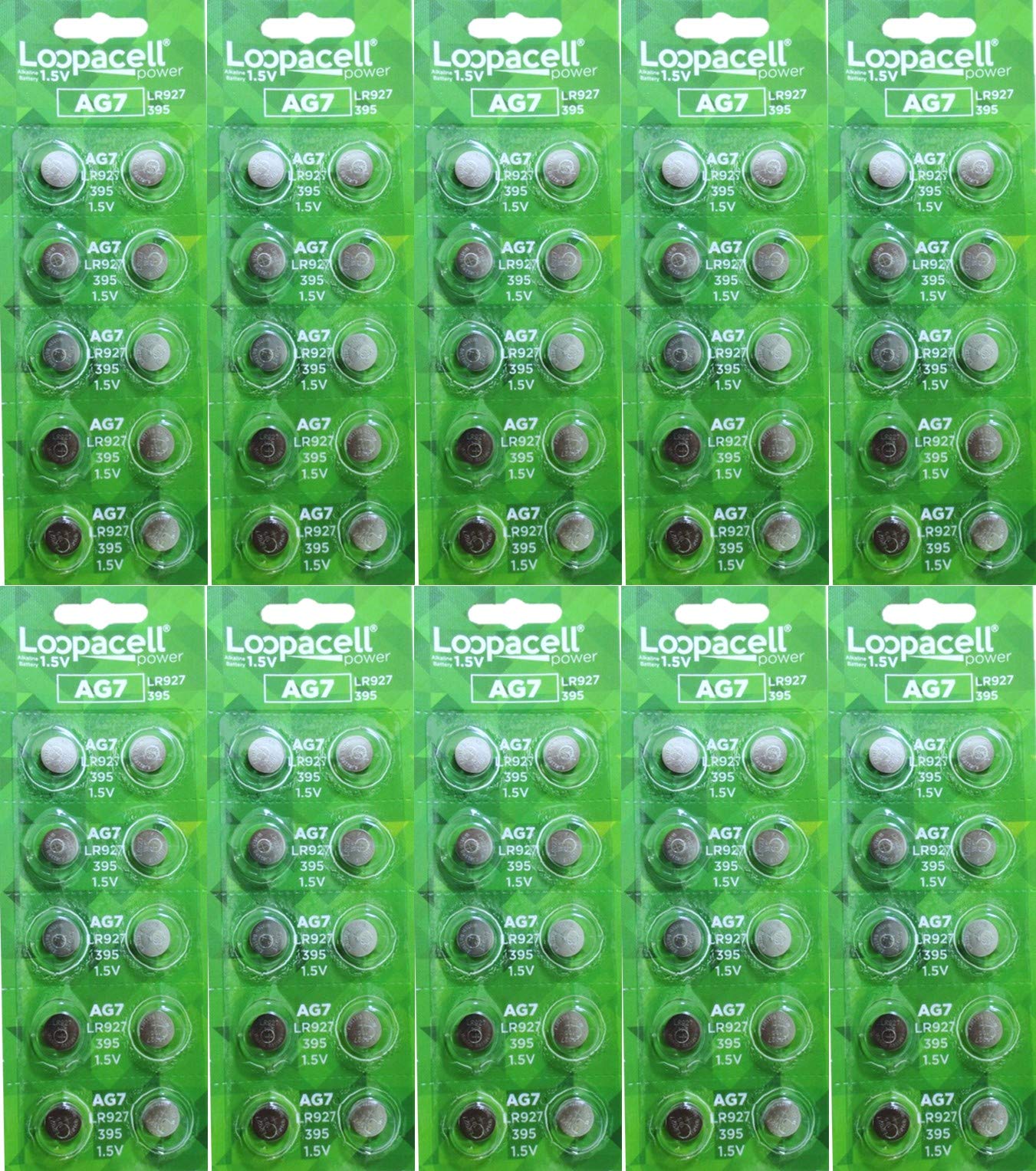 LOOPACELL (100) New AG7 395 LR927 SR927 Watch Batteries