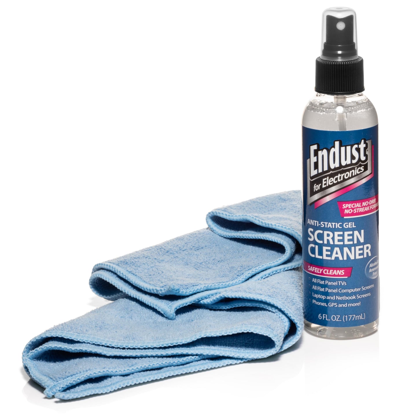Endust for Electronics; Anti-Static Cleaning Gel & Microfiber Towel Combo Pack Bulk Bundle; Six 6 Oz Bottles & 6 Towels; (12275P6)