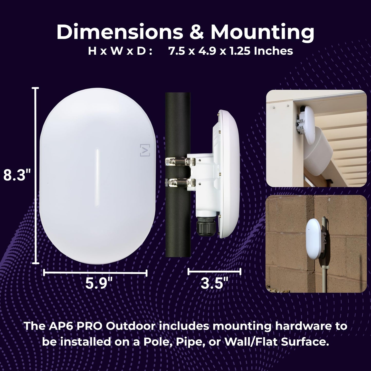 Alta Labs AP6-PRO Outdoor WiFi 6 Access Point | 6.3Gbps, Dual Band, IP68 Rated for Optimal Weatherproof Protection | 4096 QAM | PoE+, Seamless