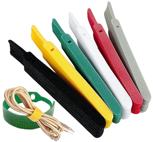 QUALIALL 150 Reusable Cable Ties, Strong Adhesion Nylon Cord Ties for PC and Wire Management, Durable. 5.9"