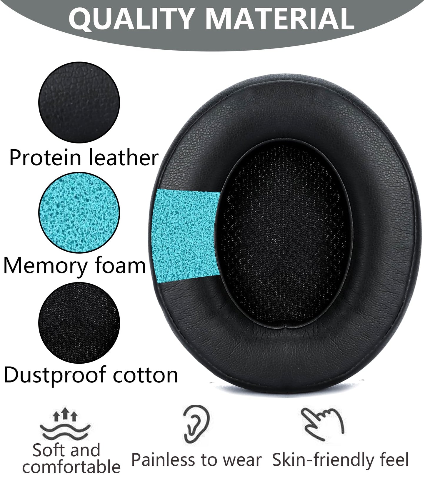 Replacement Ear Pads are Compatible with Beats Studio 2 / Studio 3 Wired/Wireless (Model B0500, Model B0501 and Model A1914) Headphones. Made