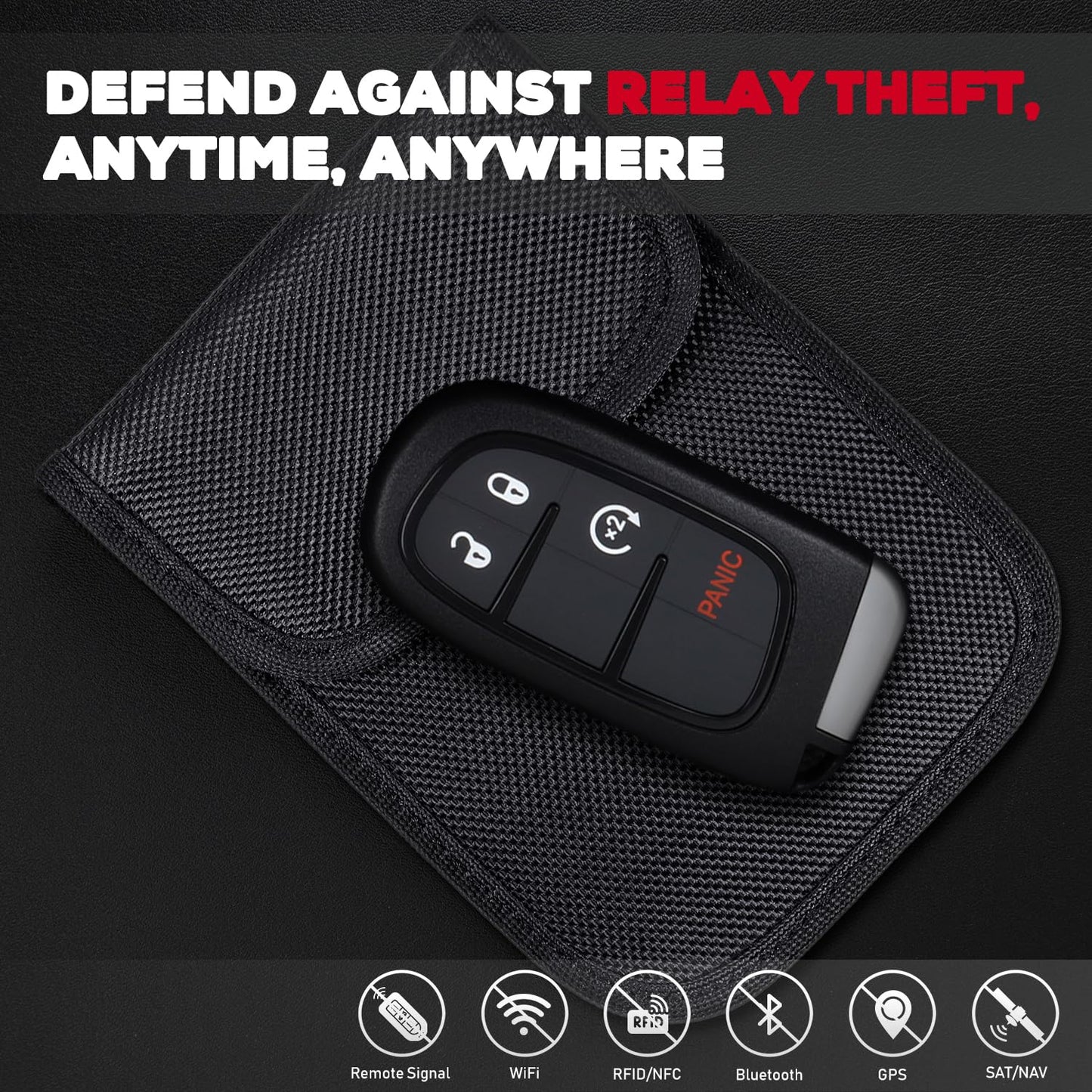 StandardAutoPart Faraday Pouch for Car Keys, Faraday Bag, Car RFID Signal Blocking Holder, Key Fob Protector, Key fob cage Block Signal Anti-Theft Fob