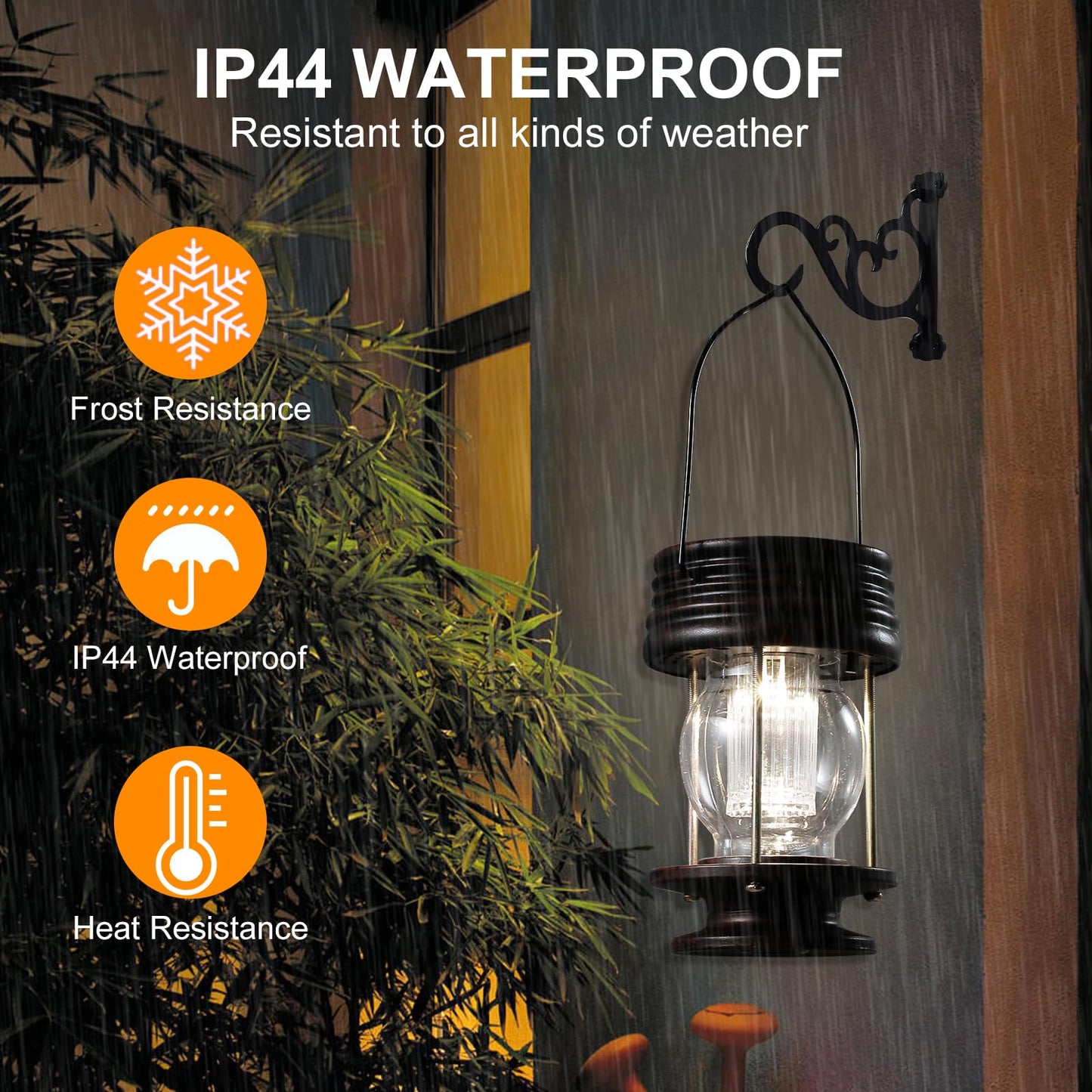 pearlstar Solar Lanterns Outdoor Hanging Solar Lights with Handle for Pathway Yard Patio Garden Decoration, Waterproof Outside Solar Table Lamp,2 Pack