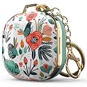 wenew Case Cover for Galaxy Buds 2/ Galaxy Buds Pro/Galaxy Buds Live, Cute Patterns Hard Shell with Key Chain Clip for Girls Kids Women Men (Mint)