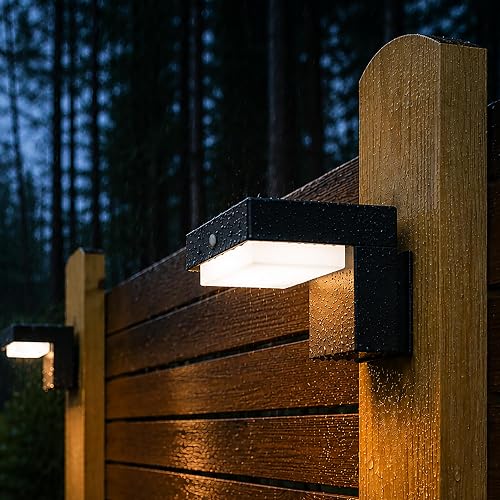 VerLuce - Square Solar Wall Lights - Solar Powered Wall Lamps - LED Lights - PIR Sensor & Two Lighting Modes - Rechargeable Battery Lasts Up to 55