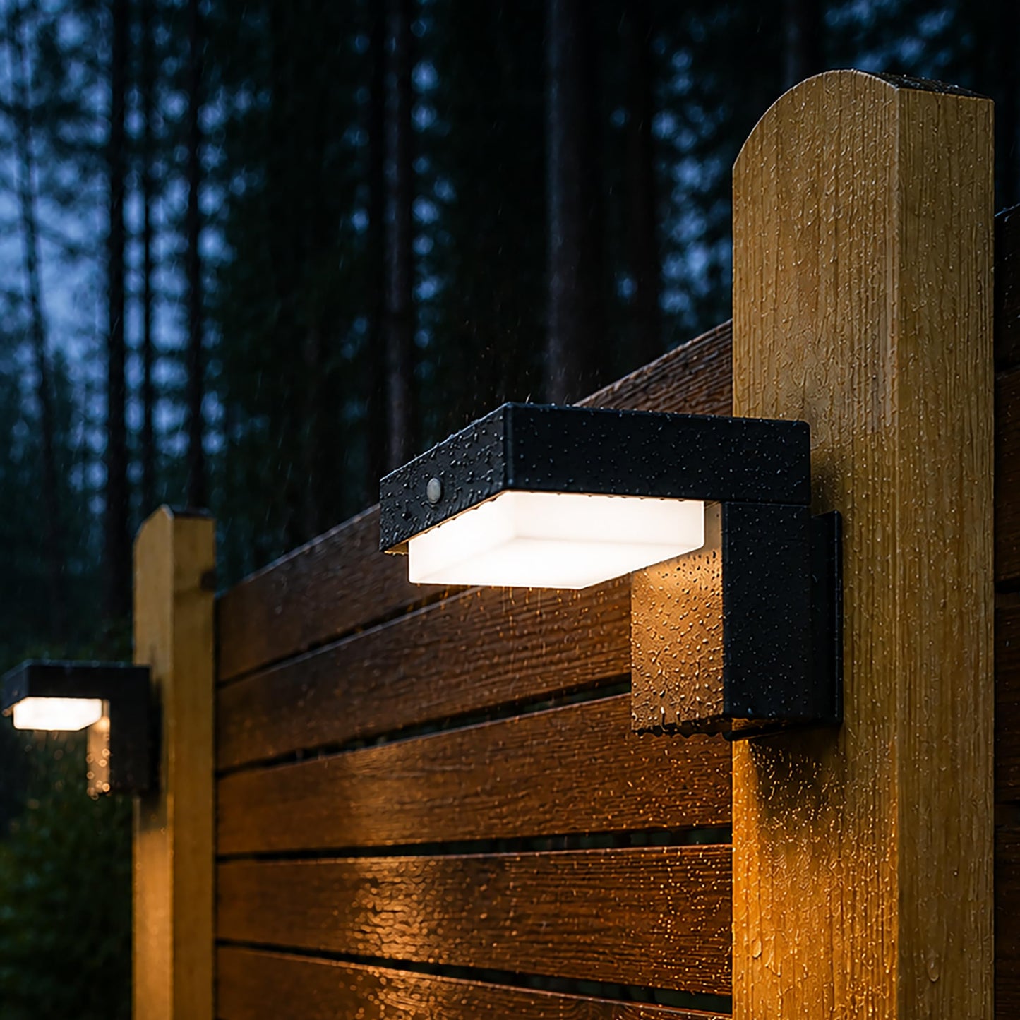 VerLuce - Square Solar Wall Lights - Solar Powered Wall Lamps - LED Lights - PIR Sensor & Two Lighting Modes - Rechargeable Battery Lasts Up to 55