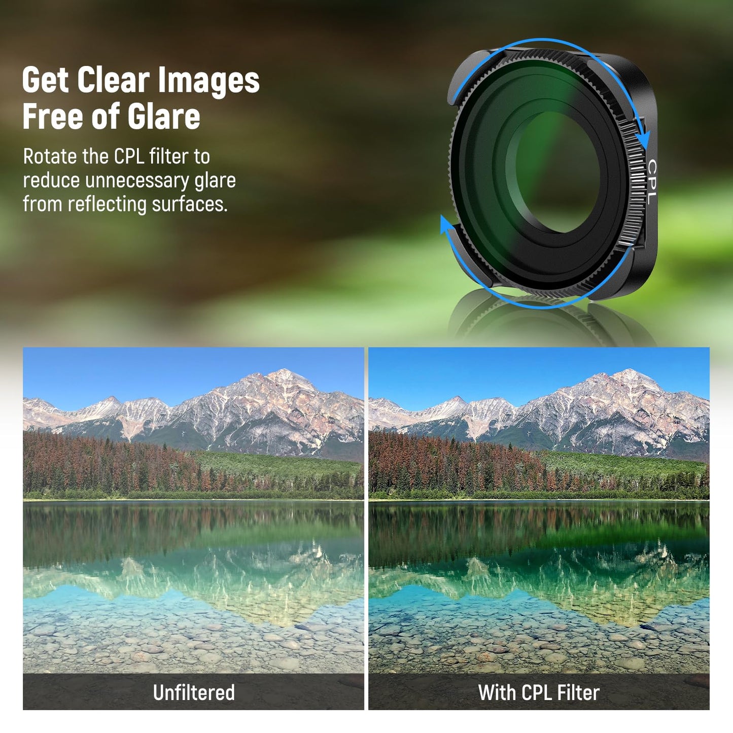 NEEWER ND Filter Set Compatible with GoPro Hero 13 12 11 10 9, 4 Pack (ND8 ND16 ND32 CPL) Multicoated HD Neutral Density Polarizer Action Camera Lens