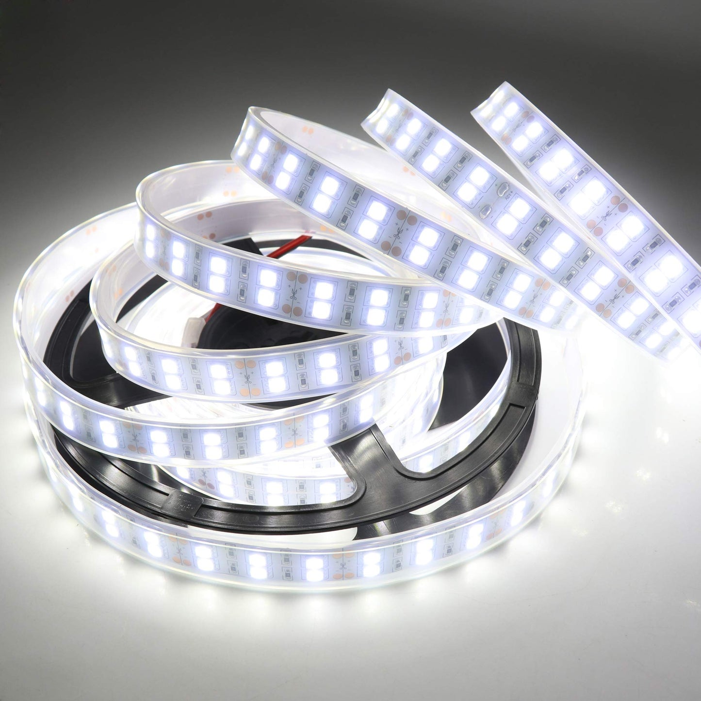 LEDENET LED Light Strip White 6000K Double Row 600LEDs SMD 5050 LED Flexible Strip Lighting DC 12V Dimmable Light Waterproof IP67 Outdoor Use 16.4ft