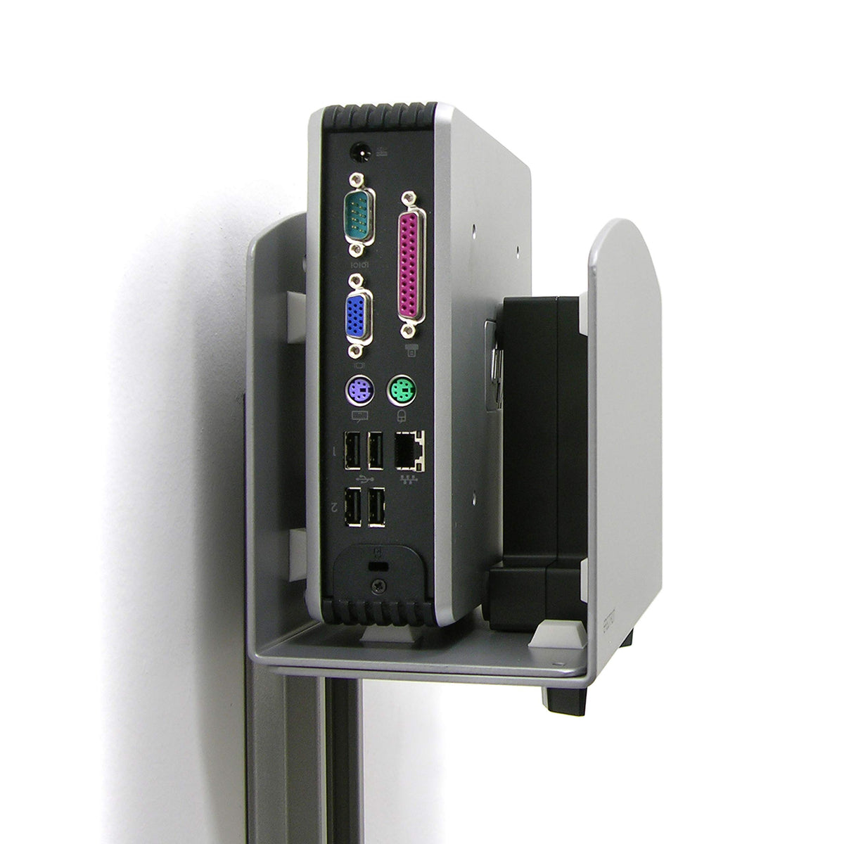 Ergotron - Vertical CPU Holder - Add-on for VESA Monitor Arms - Large, Silver