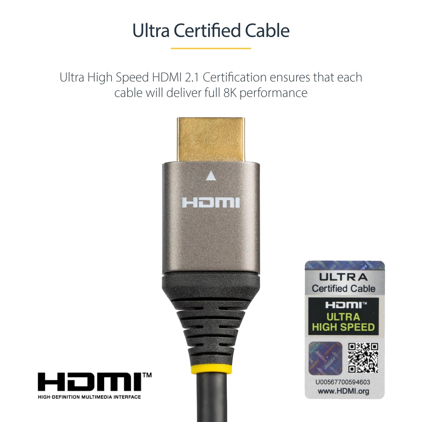 StarTech.com 3FT 1M Certified HDMI 2.1 Cable - 8K/4K