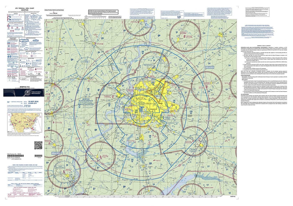FAA Chart: VFR TAC Memphis TMEM (Current Edition)