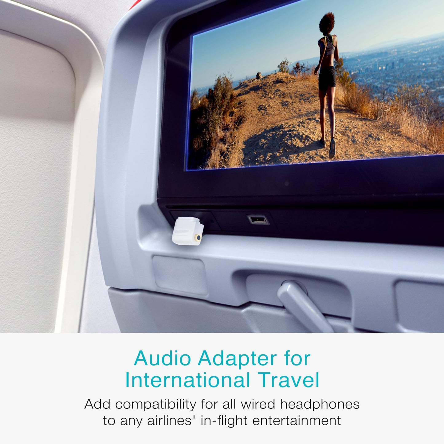 MEE Audio Airplane Headphone Adapter for in-Flight Entertainment Systems - Dual 3.5mm Male to 3.5mm Female - Works with Headphones, Headsets