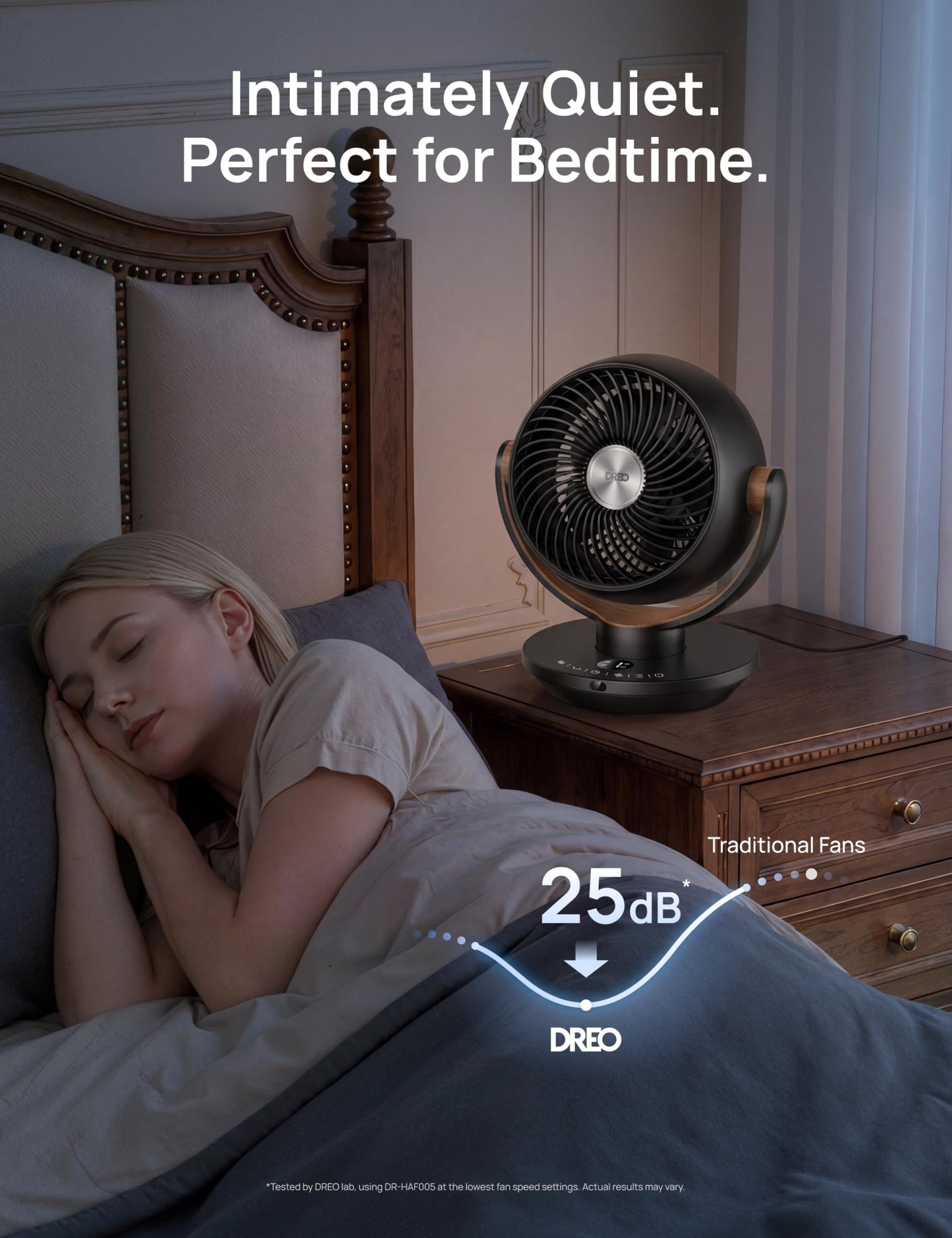 DREO Fan for Bedroom, Desk Air Circulator Fan with Remote, 11 Inch Table Fans for Whole Room, 65ft Powerful Airflow, 120° Vertical Manual +90°