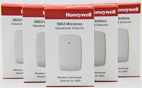 5 Pack of Honeywell 5853 Wireless Glassbreak Detector W/Mounting Tape
