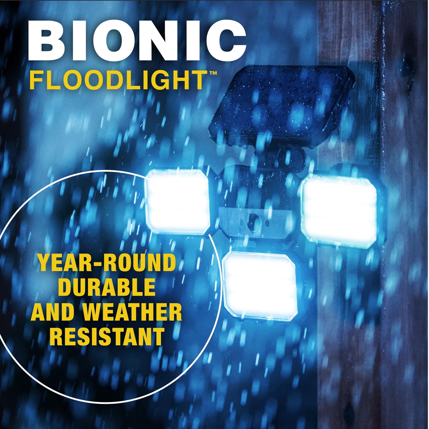 Bell+Howell Bionic Flood Light ASON TV, Solar Lights Outdoor Waterproof- 50% Brighter 108 COB-LED's w/Motion Sensor 180° Swivel, Adjustable Panels