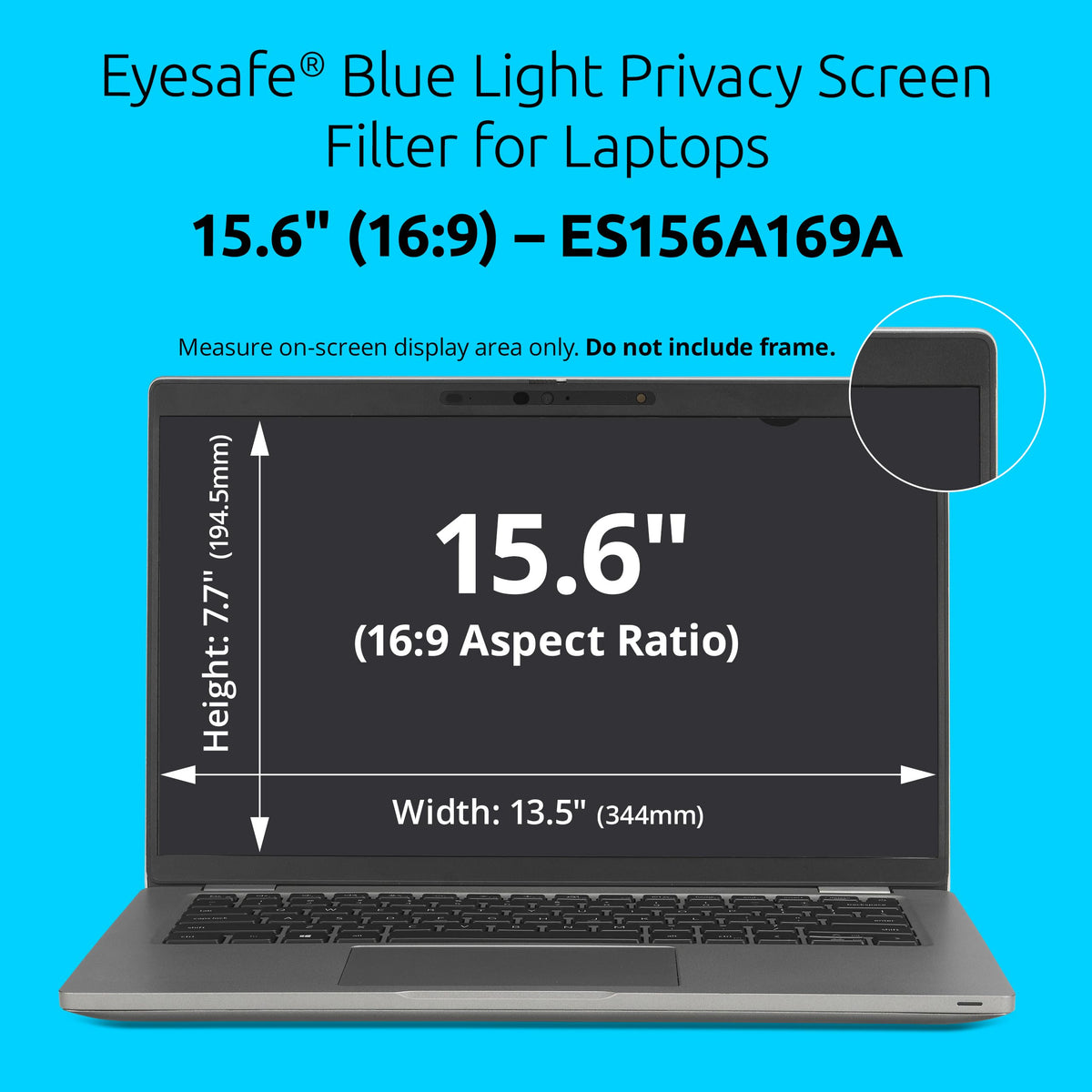 Kensington Eyesafe Privacy Screens Filter 15.6 inch 16:9, Easy Installation, Filters 60% of Blue Light, Patented Laptop Privacy Screen Compatible