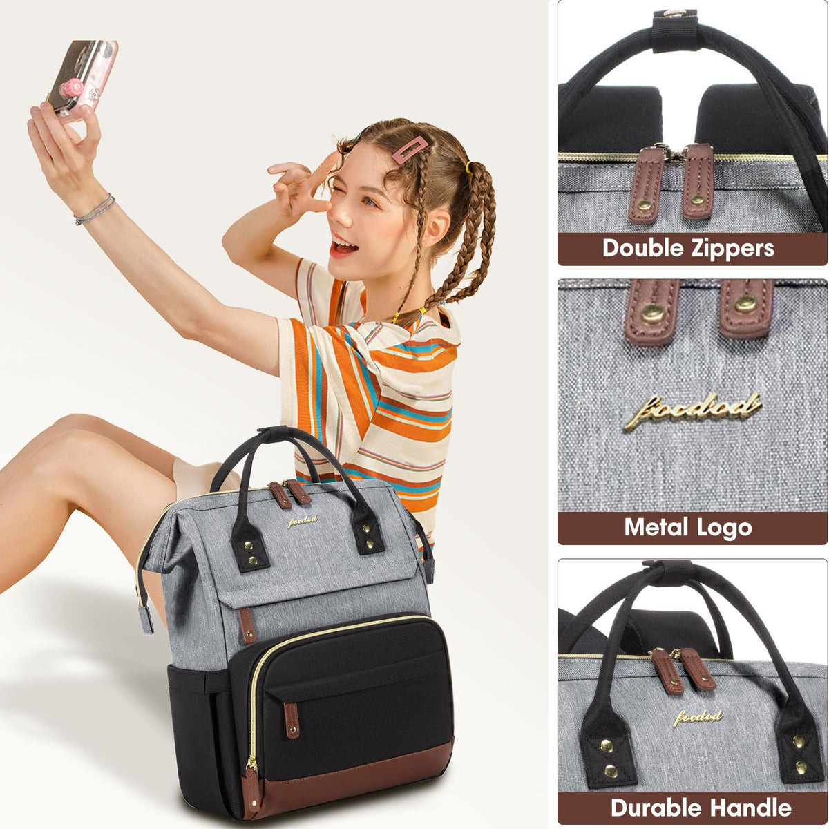 Laptop Backpack for Women Work Bag: 18'' Travel Daypack with Computer Bag