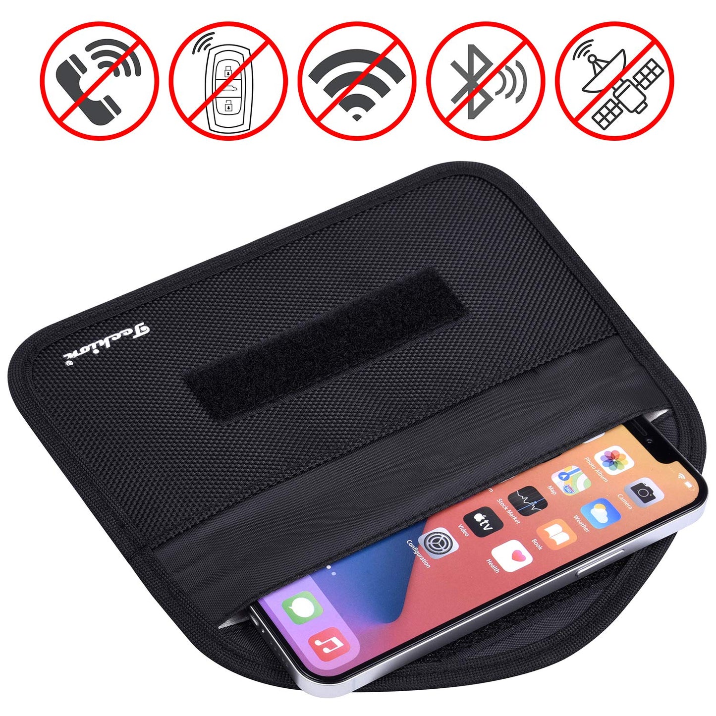 Techion Signal Blocking Bag, 2 Pack RFID Faraday Bag Shield Pouch Cage Box Wallet Case for Cell Phone and Car Key FOB, Privacy Protection