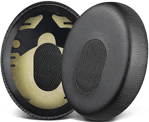 SOULWIT Earpads for Bose QuietComfort 3 (QC3) & OE1 On-Ear Headphones, Soft Protein Leather, High-Density Noise Isolation Foam - Black