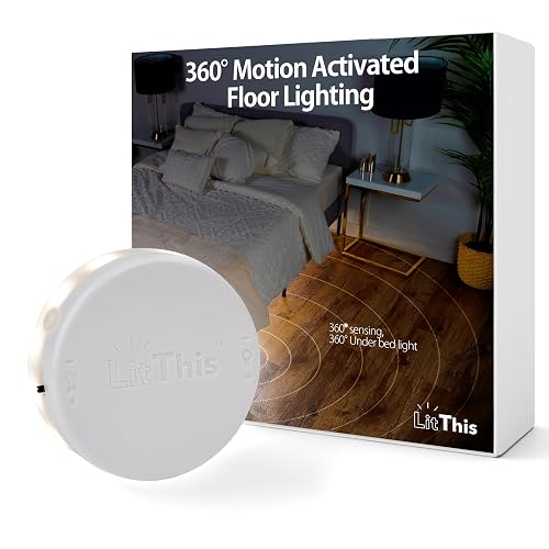 LitThis Under Bed Lights Motion Sensor Patented 360° motion activated night light for under bed light. - No Installation, easily positioned, dimmable