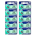 Murata 376 Battery SR626W 1.55V Silver Oxide Watch Button Cell (10 Batteries)