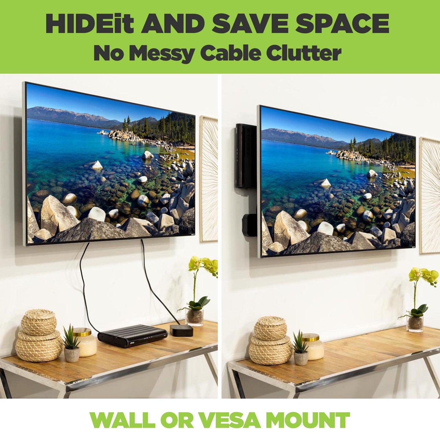 HIDEit Uni-S (Black) Adjustable Small Device Wall Mount