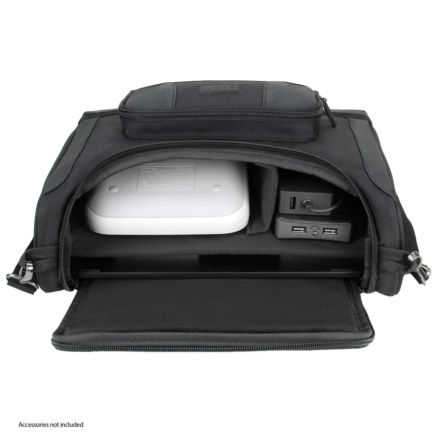USA Gear Portable Photo Printer Case - Messenger Bag with Padding Dividers Compatible with Canon Selphy CP1500, Selphy Cp1300, Kodak Step Wireless