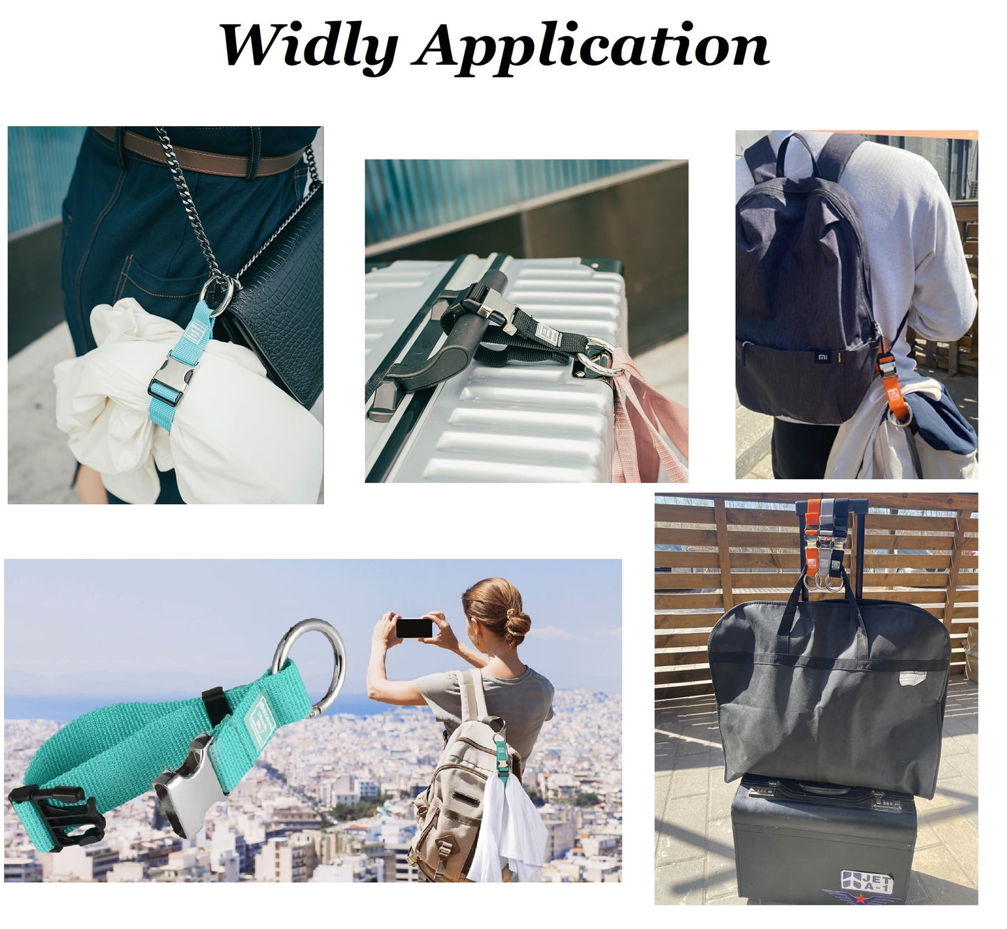 2PCS Add-a-Bag Luggage Straps – Heavy Duty Suitcase Belt Jacket Gripper for Carry-On, Extra Bags & Travel Accessories (Black)