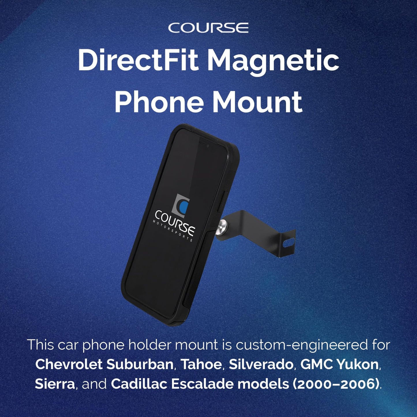 Course Motorsports DirectFit Magnetic Phone Mount | MagSafe Compatible | Custom Fit Dash Mount | Compatible with Chevrolet Suburban, Silverado, GMC