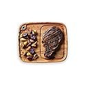 Ironwood Gourmet Fort Worth Steak Plate with Juice Channel, Acacia Wood 13 x 11 x 0.75 -inches, Brown