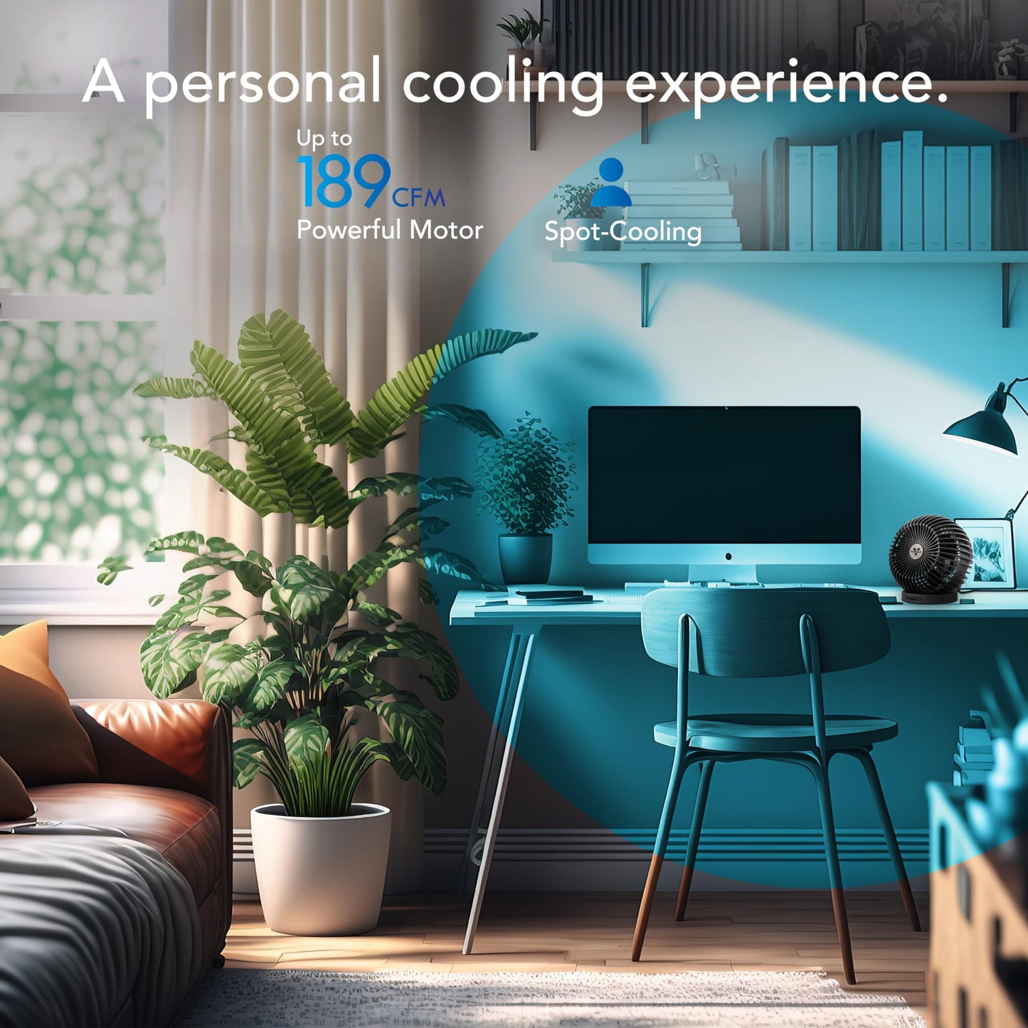 Vornado SPHERE Personal Adjustable Fan, Quiet Operation, Targeted Cooling Airflow, 2 Speed Settings, Manual Control, Detachable Base, Fan for Desktop