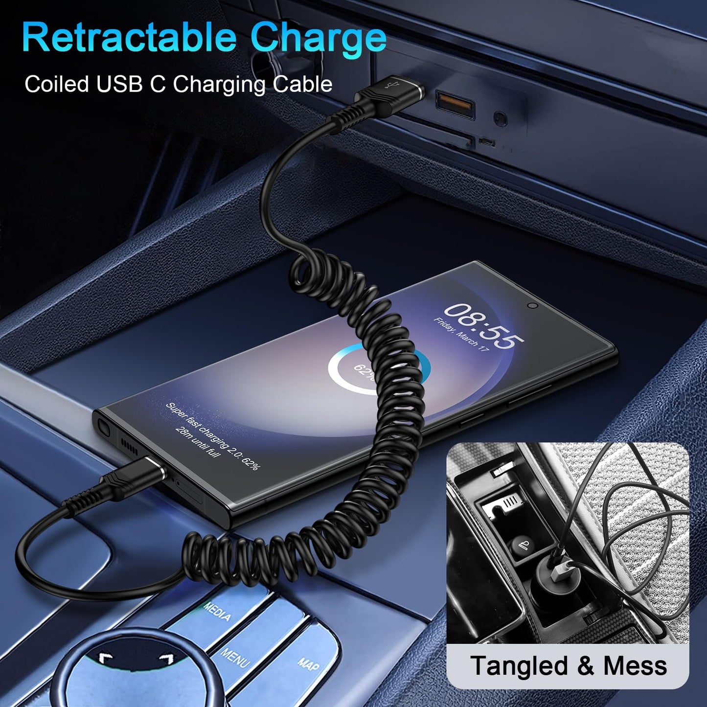 USB C Charger Cable 3FT Fast Charging Cord for iPhone 17 Pro Max/16e/16 Pro Max/15 Pro/Samsung Galaxy S25 Ultra/S24/S23/S22/S21/S20/A17/A16/A15
