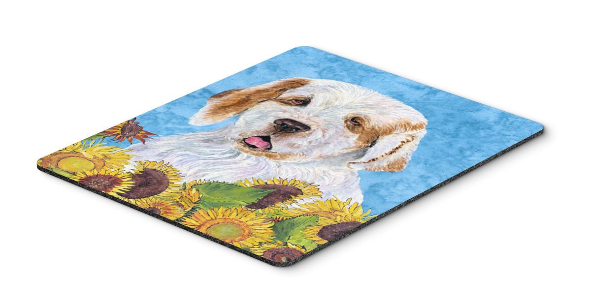 Caroline's Treasures SS4133MP Clumber Spaniel in Summer Flowers Mouse Pad, Hot Pad or Trivet for Home Office Gaming Working Computers Laptop Mouse