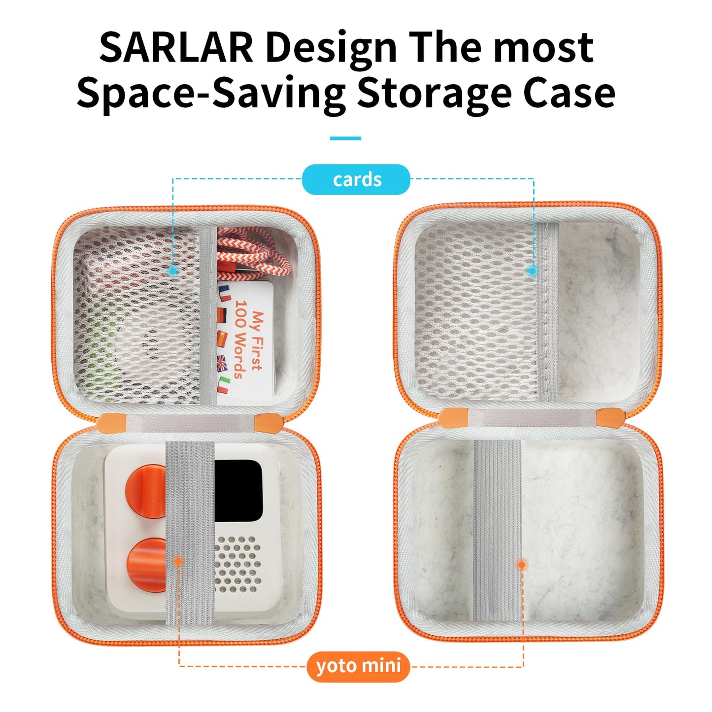 sarlar Travel Case for Yoto Mini (2024 Edition), Hard Carrying Case with Odor-Free Felt Fabric for Children, Accessories kids Audio Music player, Up
