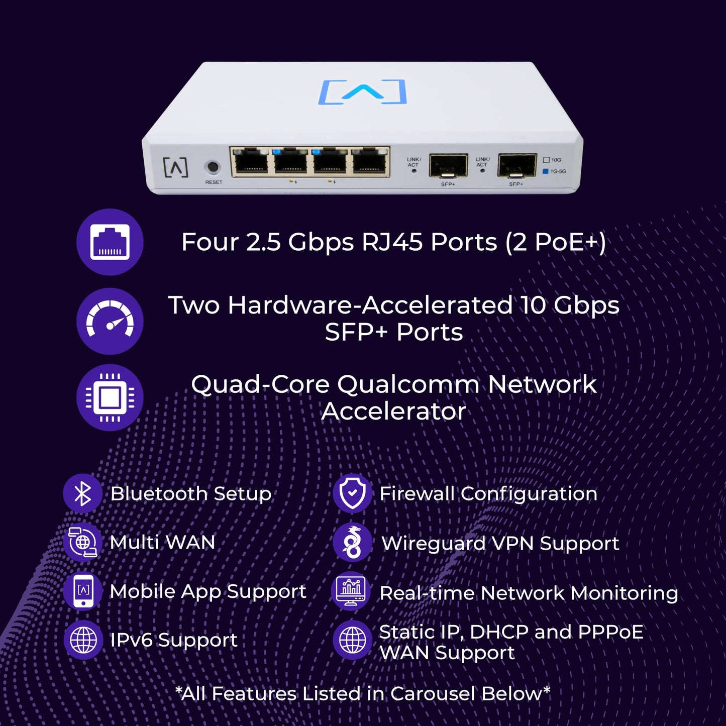 Alta Labs Route10 | 10 Gig Multi-WAN Router | High-Performance Qualcomm Quad-Core Hardware-Accelerated VPN Router | 2 10 Gbps SFP+ and 4 2.5 Gbps