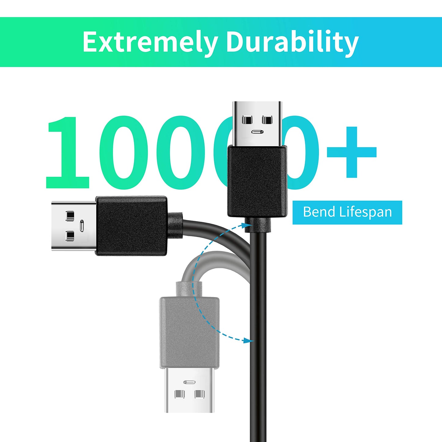 Reallycare Micro B Cable, USB 3.0 A Male to Micro USB 3.0 Sync Cord,Data Wire for Toshiba,Seagate,Samsung,WD, My Passport and More External Hard