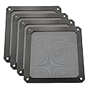 ZYAMY 4pcs 120mm PC Fan Dust Filter Magnetic Frame Computer Fan Grills Dust Mesh PC Cooler Filter Screen Dustproof Case Covers 12cm x 12cm, Black