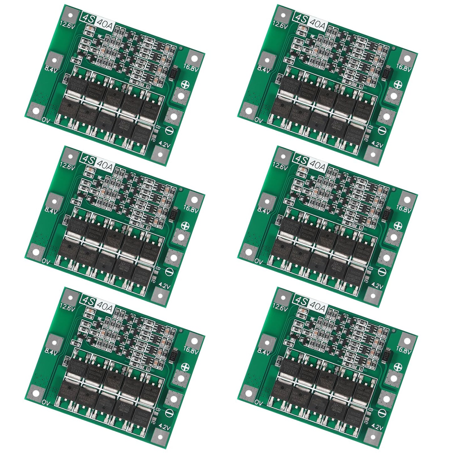 XIITIA 6pcs Enhanced 4S 40A 16.8V 18650 Lithium Battery Protection Board PCB BMS Charger Protection Circuit Balance Charging Module