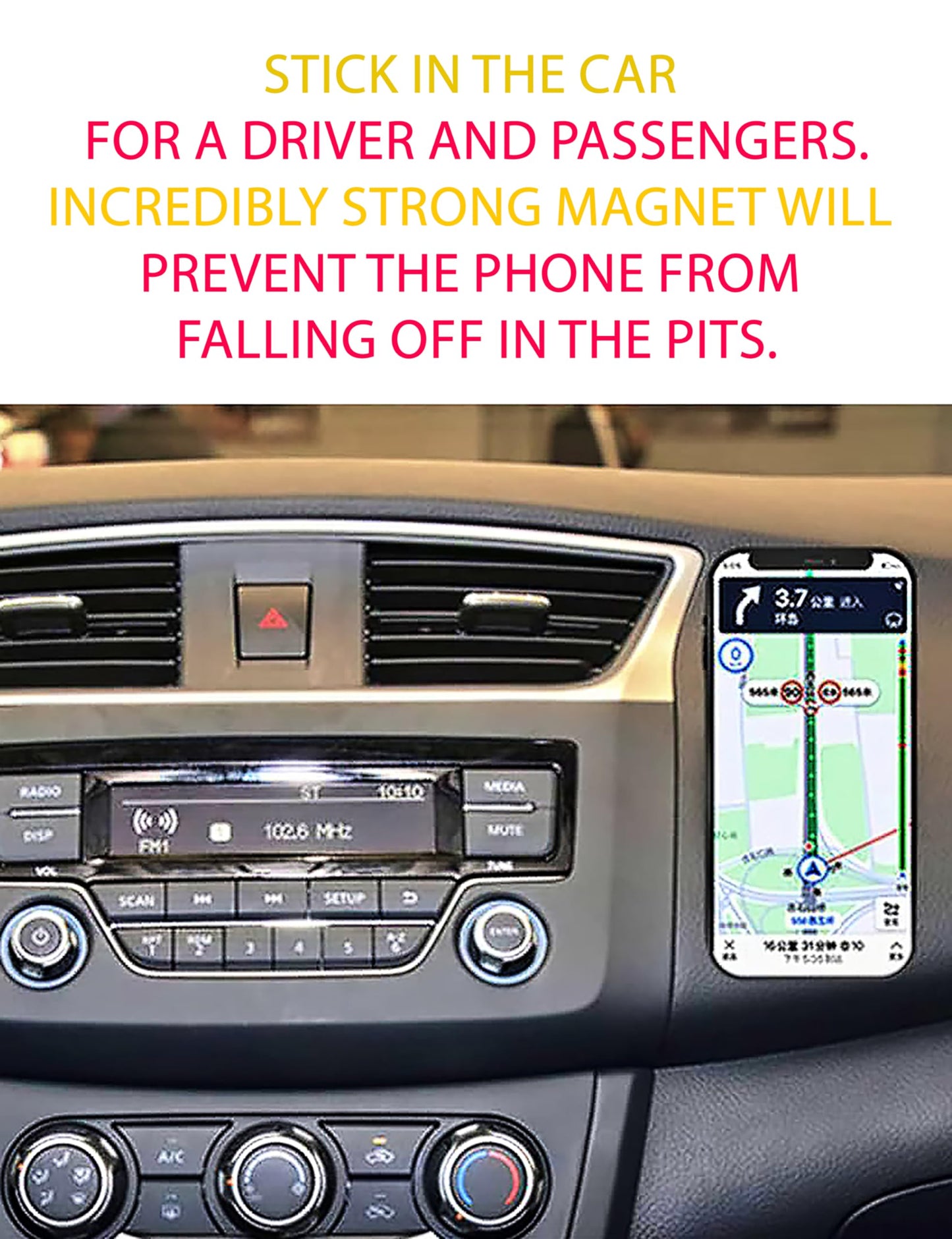 SALEX Compatible with Magsafe Car Mount for Dashboard, Wall, Fridge, Truck, Mirror 2 Pack. Stick On Magnetic Phone Mount for iPhone 15 14 Plus 13 Pro