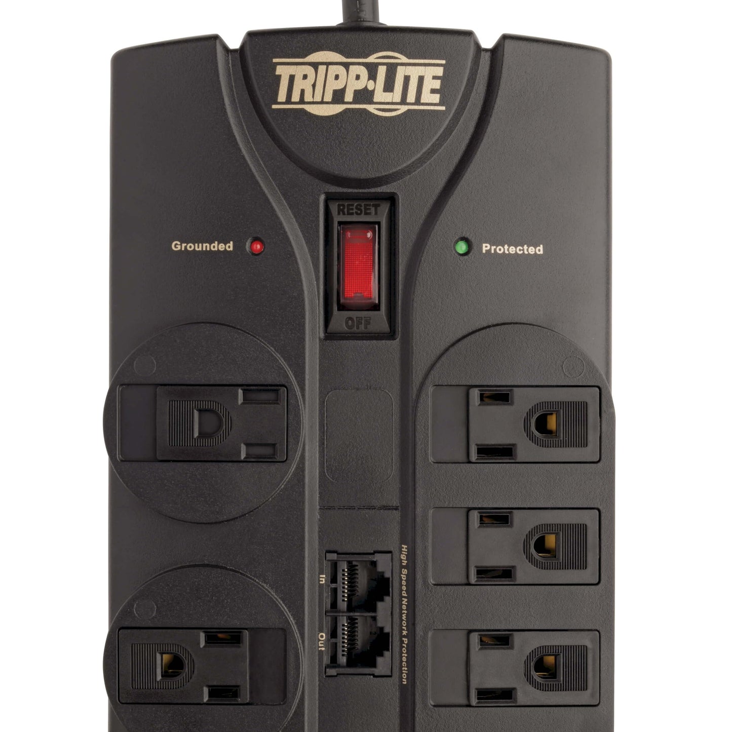 Tripp Lite TLP810NET Protect It! 8-Outlet Surge Protector (3,240 Joules; 10ft Cord; Modem/coaxial/Ethernet Protection)