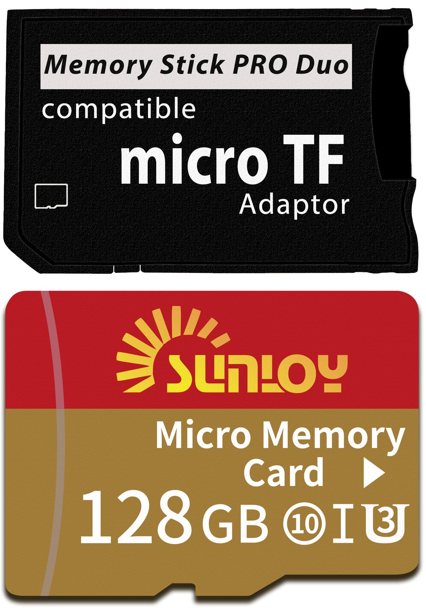 PSP Memory Stick Adapter with 128GB Micro SD Card, Micro SD/SDHC/SDXC to Memory Stick PRO Duo MagicGate Card Compatible with PlayStation Portable