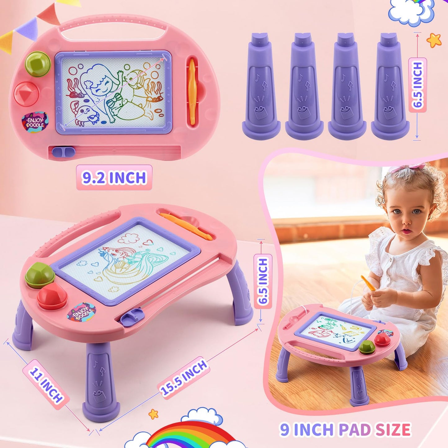 BABLOCVID Toddler Toys,Toys for 1-2 Year Old Girls,Magnetic Drawing Doodle Board for Kids Toy,Educational Learning Baby Toy for 18 Months 1 2 3 Year…