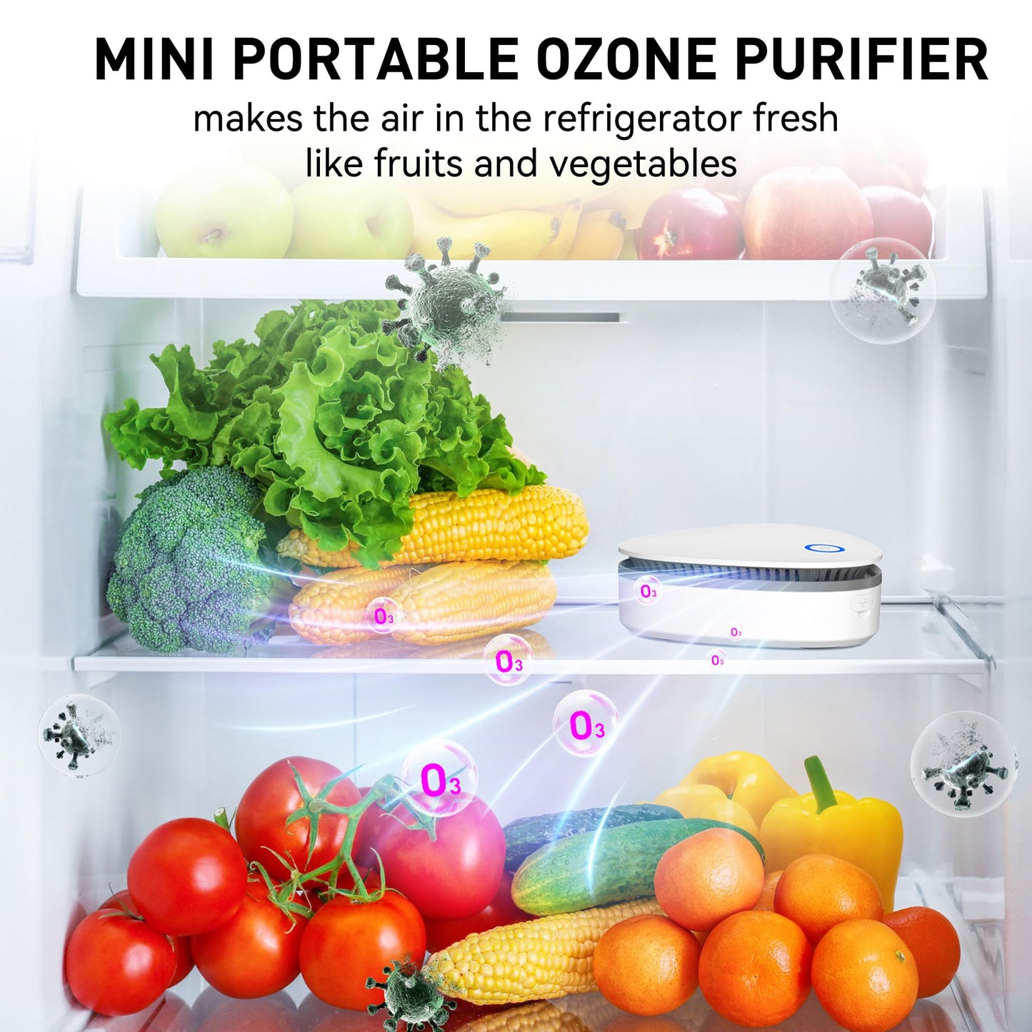 VTAR Portable Ozone Machine Generator for Home, Hunting Gear, Rechargeable Ozone Machine for Clothes, Bags, Cars, Closets and Small Spaces, Odor