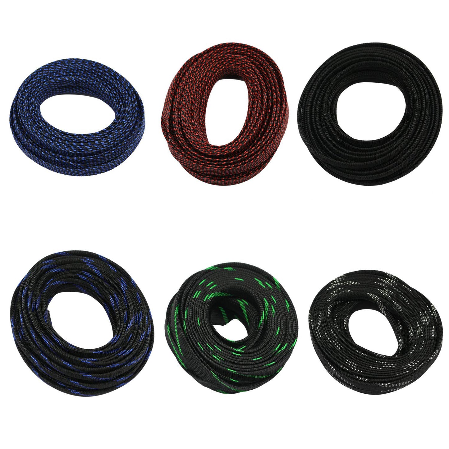 30ft PET Expandable Sleeving Wire Cable Sleeve (1/4", Black)