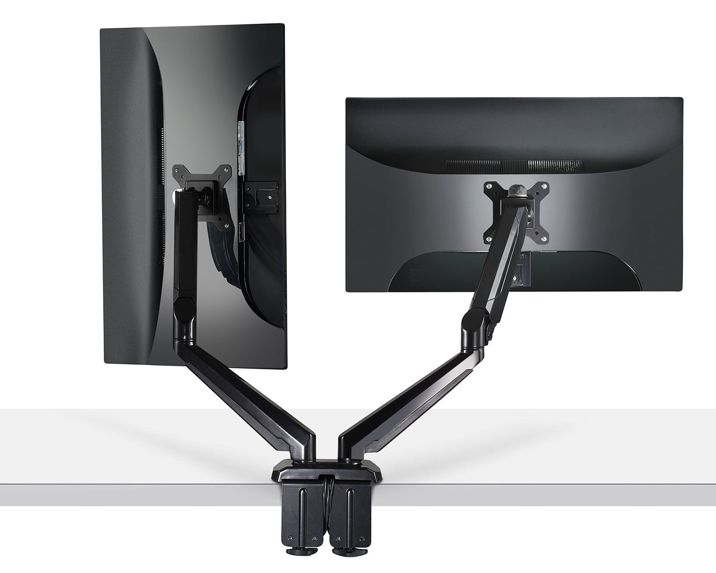Fotolux Dual Monitor Mount| Ultra-Flex Dual-Arm Monitor Desktop MountFor 15"-27" with USB and Audio Ports| Extending &Retracting Arms|Increase Desk