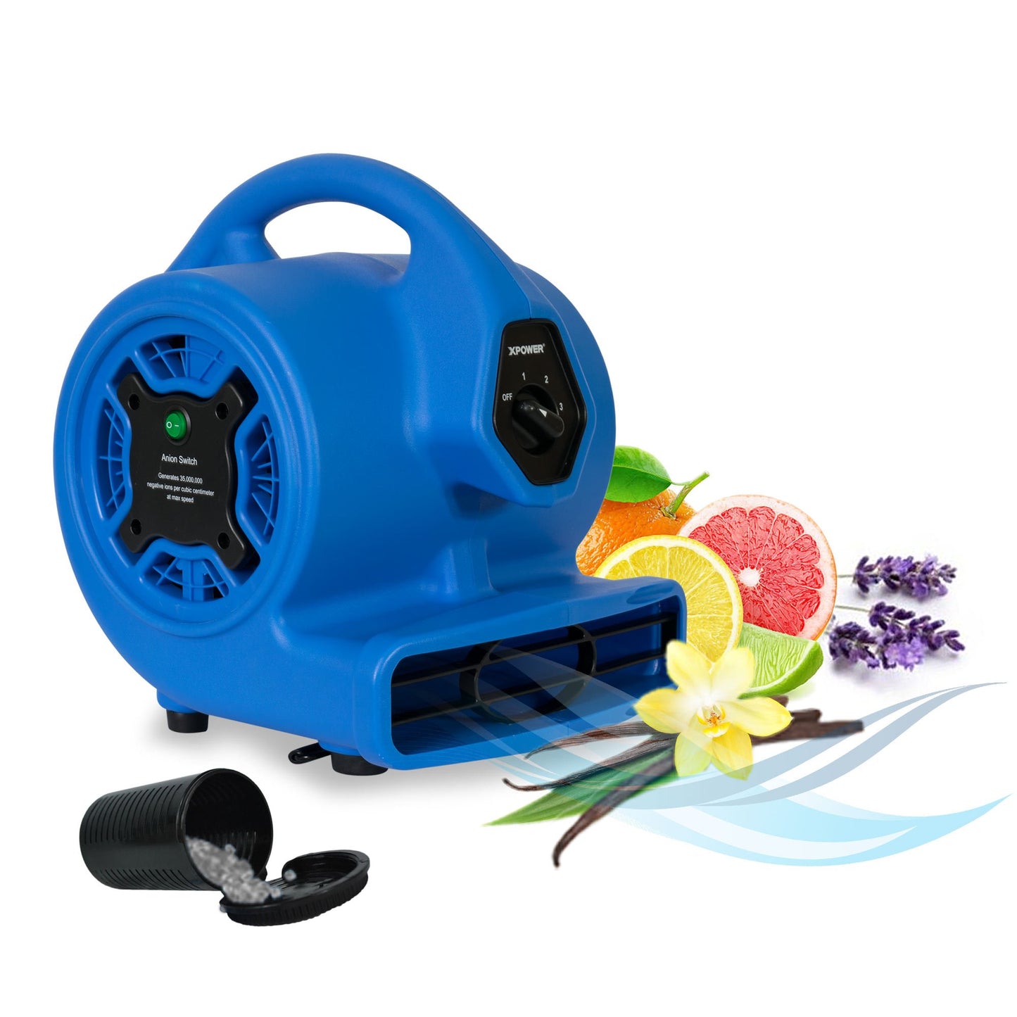 XPOWER P-150N Freshen Aire Scented Air Mover Scent Diffusing Fan + Ionizer for Immediate Scenting, Cooling, Ventilating, & Drying of Large Areas