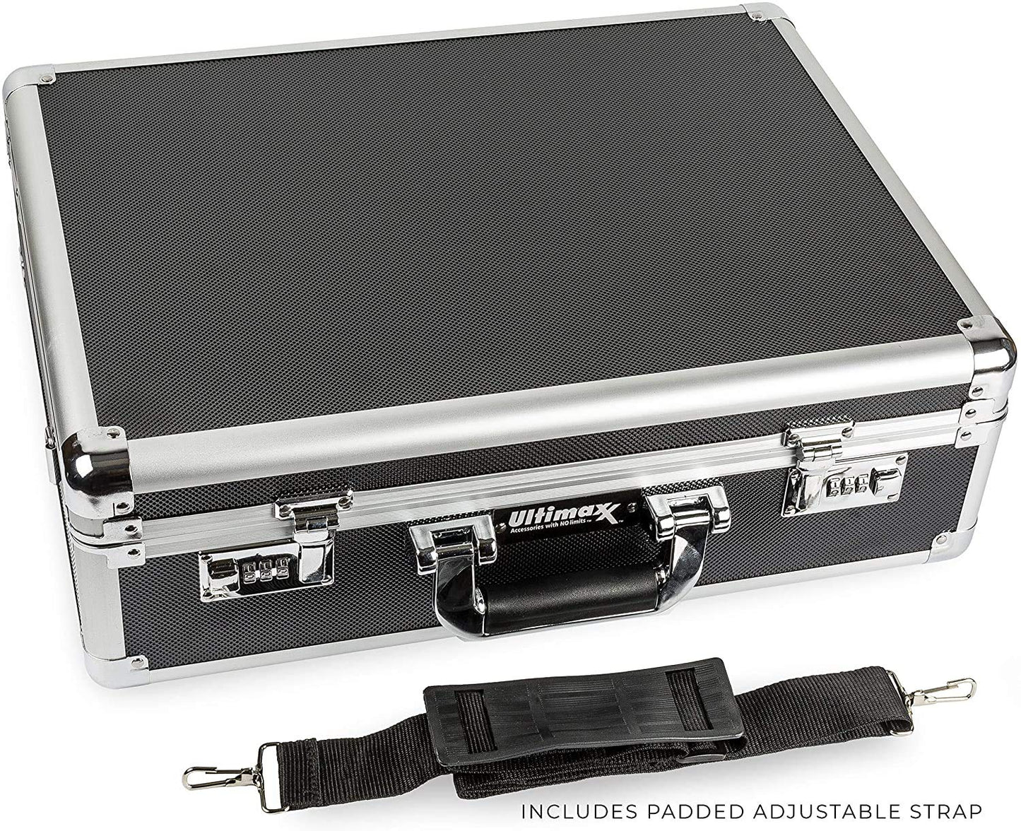 Ultimaxx Medium Aluminum Hard Case with Pre-Cut Foam for Travel and Storage of DSLRs, Gear, and Equipment for DSLR Camera & Camcorder Models from