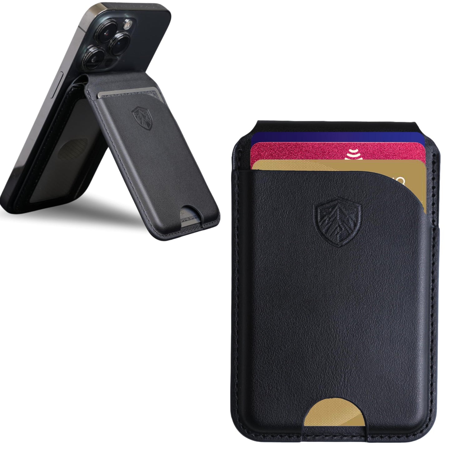 Summit Enterprise Slim Compact Magnetic Phone Wallet - ID Card Holder - Hands Free Stand - RFID Protect - Strong Magnet - Compatible with iPhone