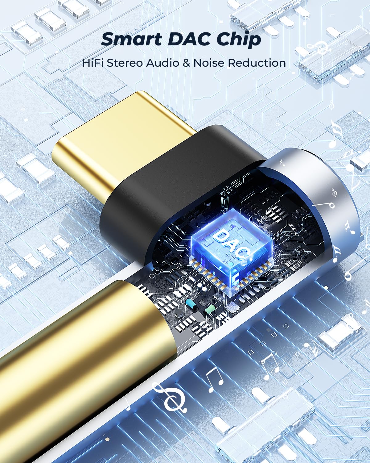 USB C to 3.5mm Audio Adapter, USB Type C to 3.5mm Female Headphone Jack Dongle Aux Adapter DAC Stereo HiFi Right Angle for iPhone 17 Air, iPhone 17